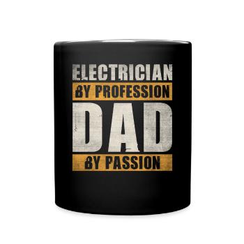 Papa Par Passion Profession Électricien - Mug uni - noir - Devant