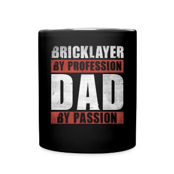 Papa par passion Profession Maçon - Mug uni - noir - Devant