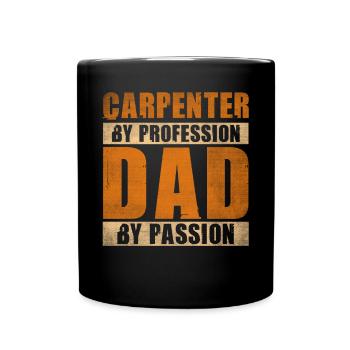 Papa par passion Profession Charpentier - Mug uni - noir - Devant