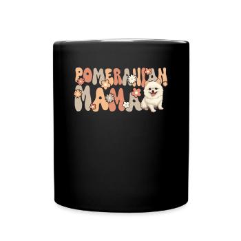 Zwergspitz Groovy Zwergspitz Mama - Tasse einfarbig - Schwarz - Vorne