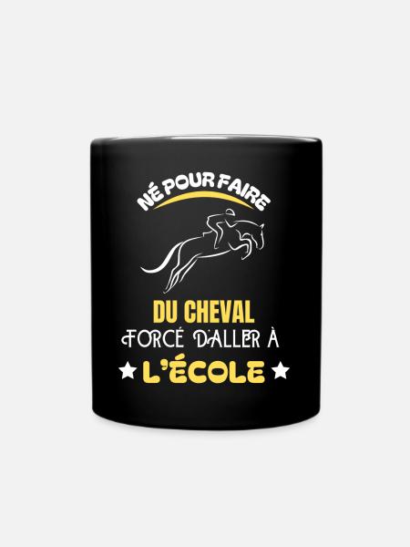 Né pour faire du Cheval - T-shirt équitation - Mug uni - noir