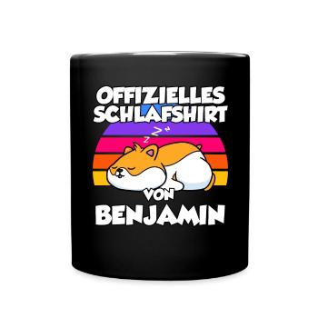 Offizielles Schlafshirt Von Benjamin - Tasse einfarbig - Schwarz - Vorne