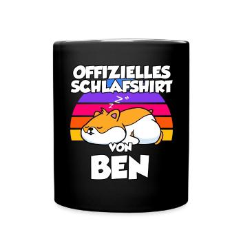 Offizielles Schlafshirt Von Ben - Tasse einfarbig - Schwarz - Vorne