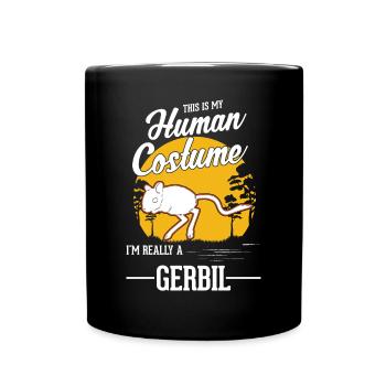 Déguisement Humain Gerbille Rennmaus - Mug uni - noir - Devant