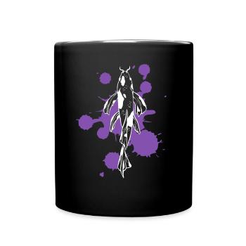 Single Koi Strength River of Life - Full Colour Mug - black - Front