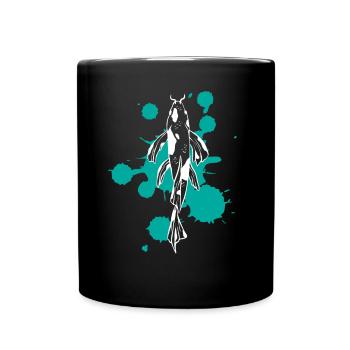 Single Koi Strength River of Life - Full Colour Mug - black - Front