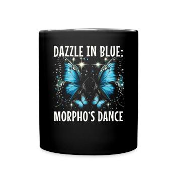 Butterfly Lover Insect Bug Blue Morpho Butterfly - Full Colour Mug - black - Front