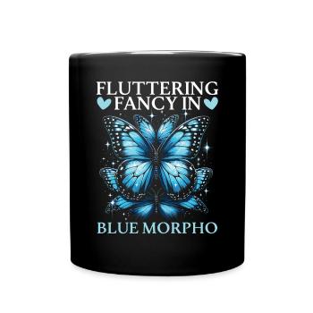 Butterfly Lover Insect Bug Blue Morpho Butterfly - Full Colour Mug - black - Front