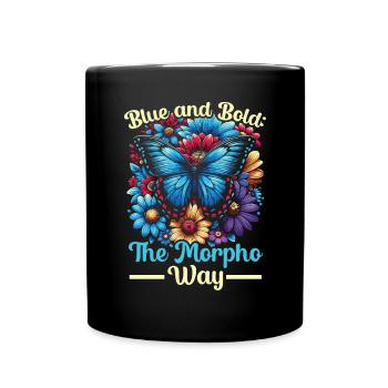 Butterfly Lover Insect Bug Blue Morpho Butterfly - Full Colour Mug - black - Front