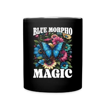 Butterfly Lover Insect Bug Blue Morpho Butterfly - Full Colour Mug - black - Front