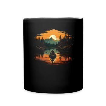 Kanufahren, Kajak, Wassersport, Tretboot, Bootfahren - Tasse einfarbig - Schwarz - Vorne