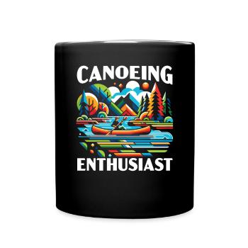 Kanufahren, Kajak, Wassersport, Tretboot, Bootfahren - Tasse einfarbig - Schwarz - Vorne