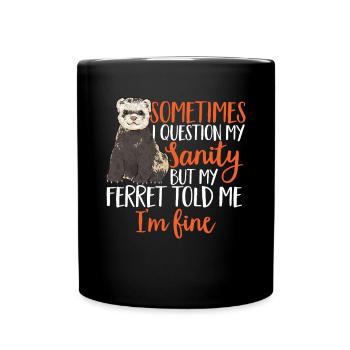 Furet, propriétaire de furet - Mug uni - noir - Devant