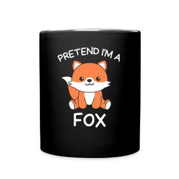 Stell dir vor ich bin ein Fuchs Halloween - Tasse einfarbig - Schwarz - Vorne