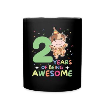 Vache pour les enfants de 2 ans - Mug uni - noir - Devant