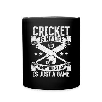 Le cricket est ma vie, tout le reste n’est qu’un jeu - Mug uni - noir - Devant