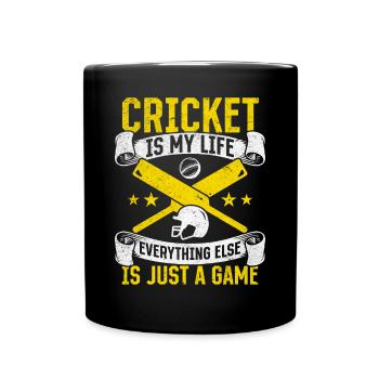 Le cricket est ma vie, tout le reste n’est qu’un jeu - Mug uni - noir - Devant
