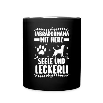 Hund Labrador - Tasse einfarbig - Schwarz - Vorne