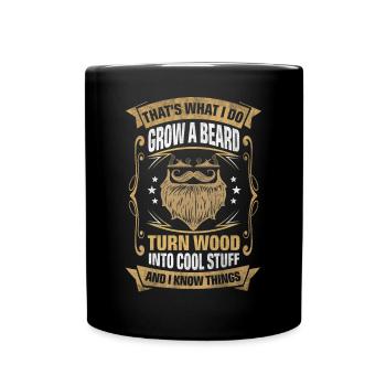 Wood Into Cool Things Woodturner - Full Colour Mug - black - Front