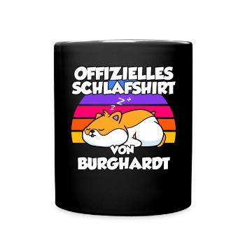 Offizielles Schlafshirt Von Burghardt - Tasse einfarbig - Schwarz - Vorne