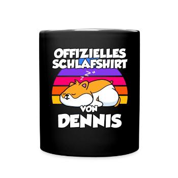 Offizielles Schlafshirt Von Dennis - Tasse einfarbig - Schwarz - Vorne