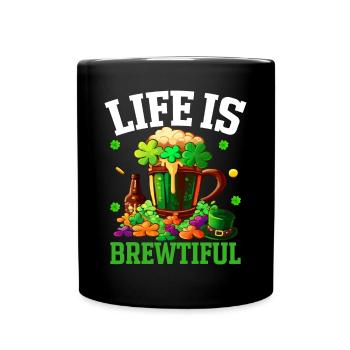 Funny Irish St. Patrick's Day Craft Beer - Full Colour Mug - black - Front