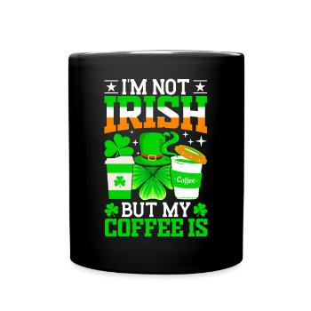 Irischer Kaffee St. Patricks Day - Tasse einfarbig - Schwarz - Vorne