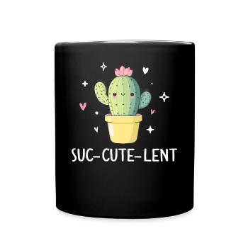 Funny Succulent Cactus - Full Colour Mug - black - Front