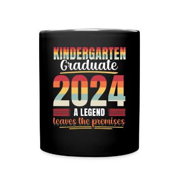 Stolzer Kindergartenabgänger 2024 - Tasse einfarbig - Schwarz - Vorne