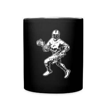 Lacrosse Spieler - Tasse einfarbig - Schwarz - Vorne