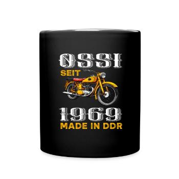 Ossi DDR Ostdeutschland Geburtstag 1969 Spruch - Tasse einfarbig - Schwarz - Vorne