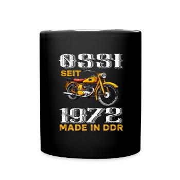 DDR Osten Ossi Ostdeutschland 1972 Geburtstag - Tasse einfarbig - Schwarz - Vorne