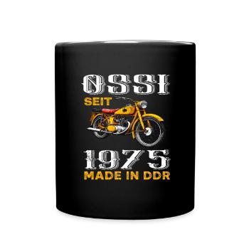 DDR Ossi Ostdeutschland 1975 Geburtstag Spruch - Tasse einfarbig - Schwarz - Vorne