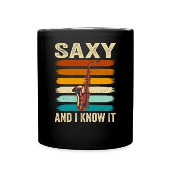 Saxophoniste Drôle - Saxy Et Je Le sais - Mug uni - noir - Devant