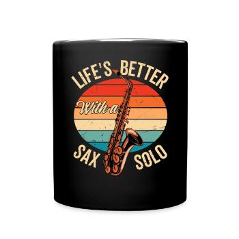 La vie est plus belle avec un saxophoniste solo - Mug uni - noir - Devant