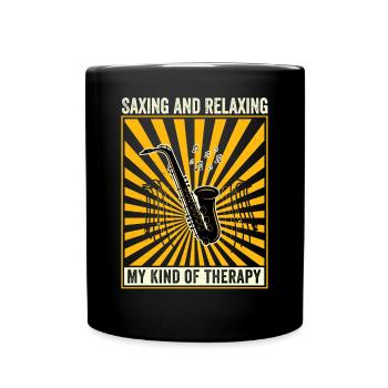 Saxofon Musik - Saxing And Relaxing - Tasse einfarbig - Schwarz - Vorne