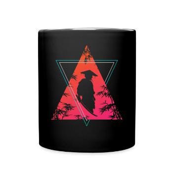 Neon Samurai Moderner Krieger Geist - Tasse einfarbig - Schwarz - Vorne