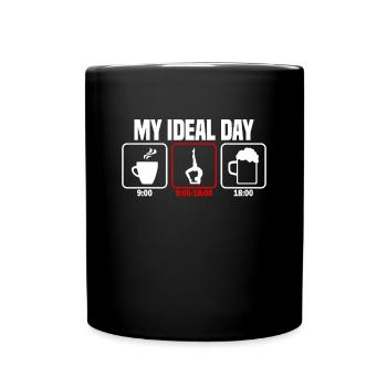 My Perfect Day Yoga Yogi - Full Colour Mug - black - Front