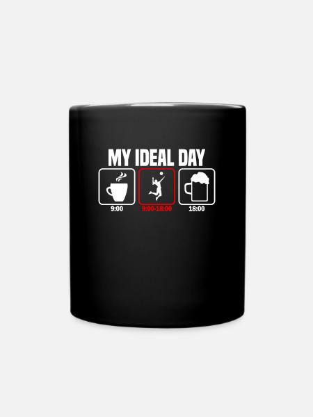 Mein perfekter Tag Volleyball Volleyballer - Tasse einfarbig - Schwarz