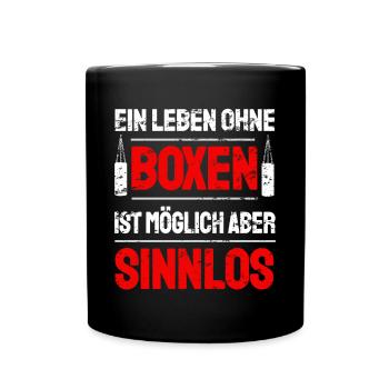 Boxen Boxsport Kampfsport Motto - Tasse einfarbig - Schwarz - Vorne