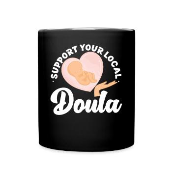 Doula Travailleuse à la naissance Soutien aux fleurs - Mug uni - noir - Devant