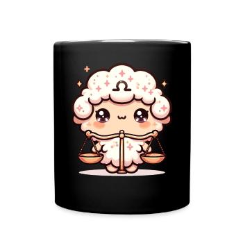 Charming Libra Zodiac Kawaii Character for - Full Colour Mug - black - Front