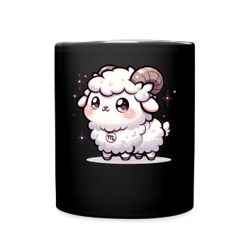 Entzückender Kawaii Steinbock Sternzeichen Geburtstag - Tasse einfarbig - Schwarz - Vorne