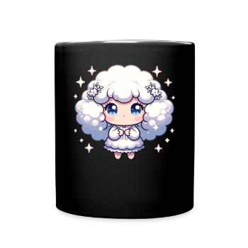 Virgo Star Sign Kawaii Character Birthday Gift - Full Colour Mug - black - Front