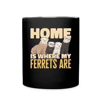 Furet, propriétaire de furet - Mug uni - noir - Devant