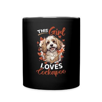 Cockapoo chien race animal de compagnie cette fille aime Cockapoo - Mug uni - noir - Devant