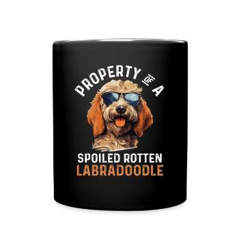 Labradoodle Dog Breed Pet Property of a spoiled - Full Colour Mug - black - Front