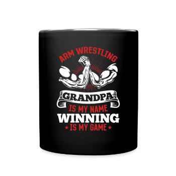 Bras De Fer Grand-Père Bras De Bras Grand-Père Bras De Fer - Mug uni - noir - Devant