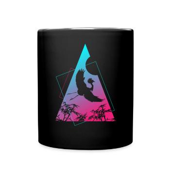 Grue Origami Géométrie Créativité - Mug uni - noir - Devant