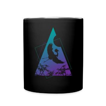 Kranich Origami Geometrie Kreativität - Tasse einfarbig - Schwarz - Vorne